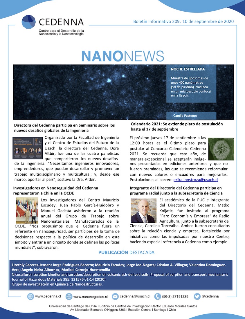 Boletín Nanonews 209, 10/09/2020